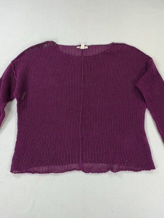 Eileen Fisher Sweaters - Eileen Fisher Open Knit Pullover Sweater Purple Long Sleeve Women's Size Small